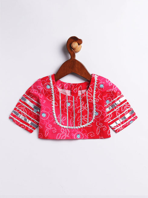 Girl's' Pink Lehenga Choli With Dupatta