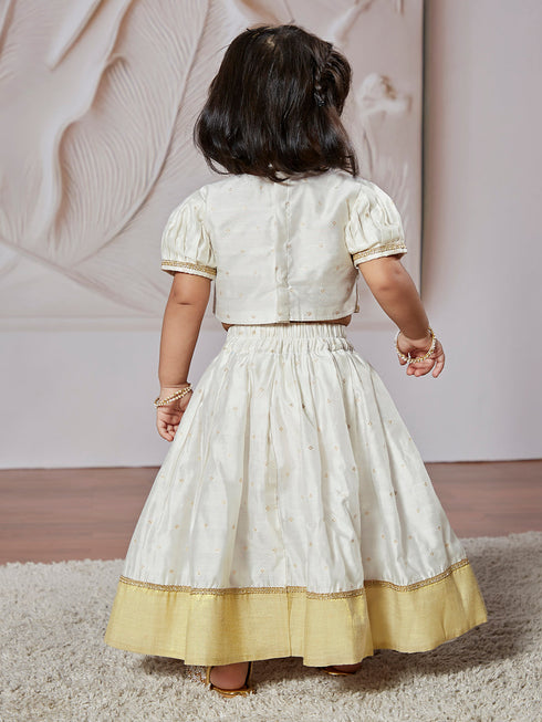 Girl's' White Lehenga Choli