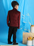 Boy's Maroon Polka Dot Printed Jodhpuri