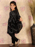 Girl's Black Mirror Kurta Pyjama Set