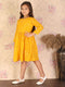 Girl's Yellow Mirror Kurta