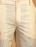 Men's Cream Solid Kurta Pant Set With Mirror Over Coat Combo Set