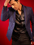 Men's Navy Blue Silk Blend Blazer