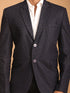 Men's Navy Blue Silk Blend Self Design Blazer
