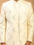 Men's Cream Mirror Indo Western Sherwani With Pant Set