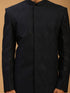 Men's Black Glitter Indo Sherwani With Kurta Pant Set