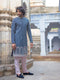Men's Navy Blue And Pink Georgette Sherwani With Kurta Pyjama Set