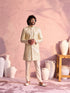 Men's Cream Georgette Embellished Indo Set