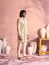 Men's Cream Georgette Embellished Indo Set