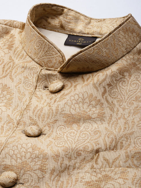 Men's Rose Gold Ethnic Woven Jodhpuri