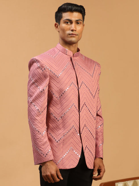 Men's Onion Pink Mirror Jodhpuri