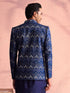 Men's Navy Blue Silk Embroidered Jodhpuri