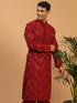 Men Maroon Mirror Kurta
