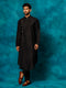 Men's Black Pleated Kurta