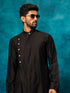 Men's Black Pleated Kurta