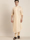 Men's Beige Pleated Kurta