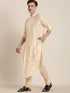 Men's Beige Pleated Kurta