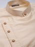 Men's Beige Pleated Kurta