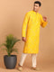 Men's Yellow Embroidered Kurta Pant Set