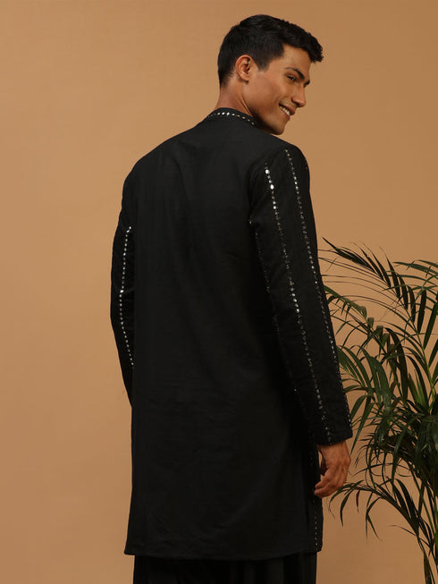 Men's Black Mirror Kurta