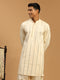 Men's Cream Mirror Kurta