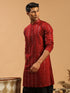 Men's Maroon Mirror Kurta