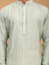 Men's Light Green Sequined Kurta