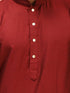 Men's Maroon Viscose Kurta