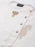 Men's White Golden Weaved Silk Blend Kurta
