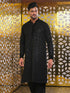 Men's Black Mirror Georgette Kurta