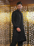 Men's Black Mirror Georgette Kurta