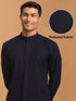 Men's Navy Blue Glitter Printed Fancy Kurta