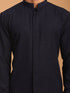 Men's Navy Blue Glitter Printed Fancy Kurta