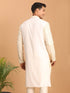 Men's Cream Golden Sequin Embroidered Kurta