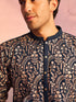 Men's Bottle Green Georgette Embroidered Kurta