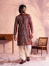 Men's Maroon Georgette Embellished Kurta