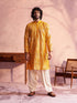 Men's Yellow Georgette Embellished Kurta