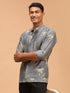 Men's Grey Foil Print Shirt