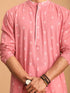 Men's Pink Geometric Booti Jacquard Kurta
