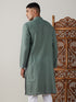 Men's Green Cotton Jacquard Kurta