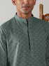 Men's Green Cotton Jacquard Kurta