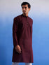 Men's Maroon Pure Cotton Handloom Kurta