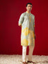 Men's Multicolor Base Yellow Cotton Printed Kurta