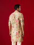 Men's Multicolor Base Beige Cotton Printed Kurta