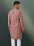 Men's Multi Color Base Red Ajrakh Printed Kurta