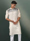 Men's Cream Jacquard Cotton Kurta