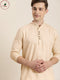 Men's Beige Pure Cotton Short Kurta