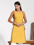 Women's Mustard Cotton Tie-Up Kurta