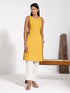 Women's Mustard Cotton Tie-Up Kurta