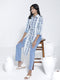 Women's Blue Indigo Denim Look Cotton Shirt Style Kurta